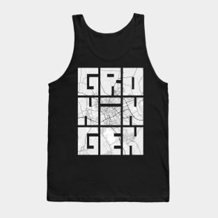 Groningen, Netherlands City Map Typography - Light Tank Top